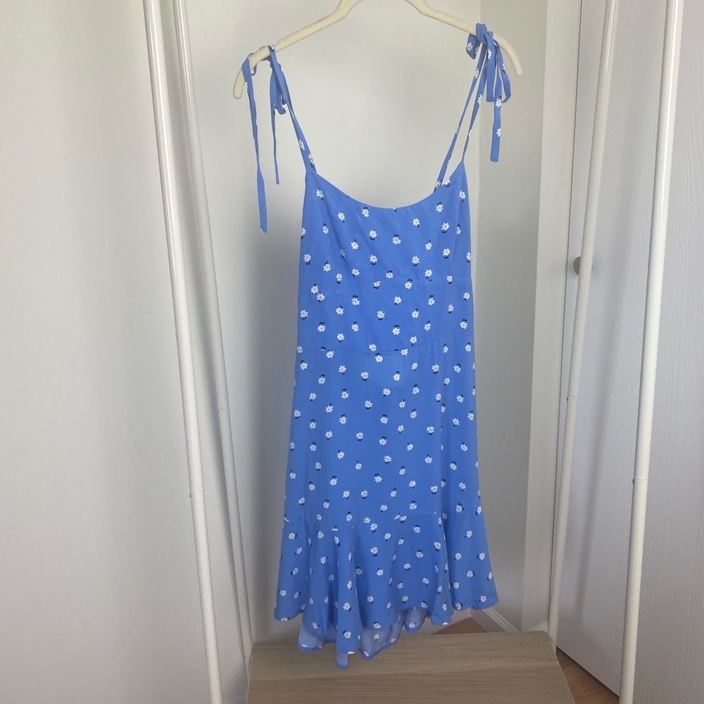 Blue and White Floral Mini Dress